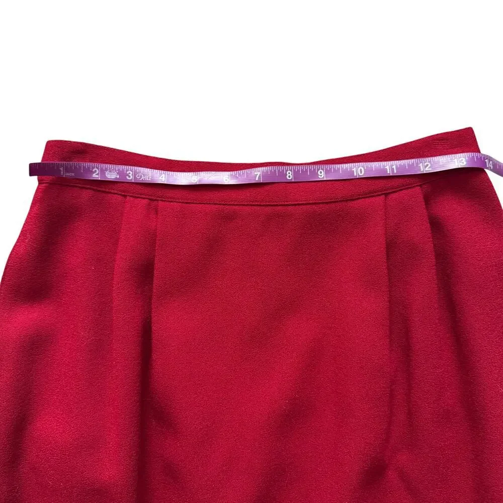 VTG Talbots 100%‎ Wool Skirt Women's Sz 6 8 10 Red Pencil straight Vintage Midi